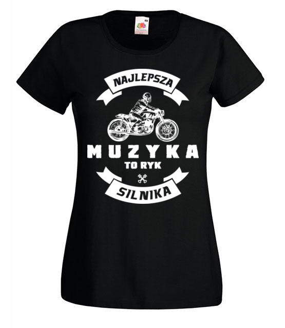 Jaki meloman taka muzyka koszulka z nadrukiem dla motocyklisty kobieta jipi pl 1464 59