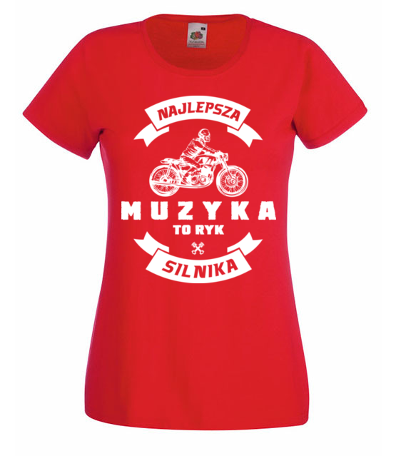 Jaki meloman taka muzyka koszulka z nadrukiem dla motocyklisty kobieta jipi pl 1464 60