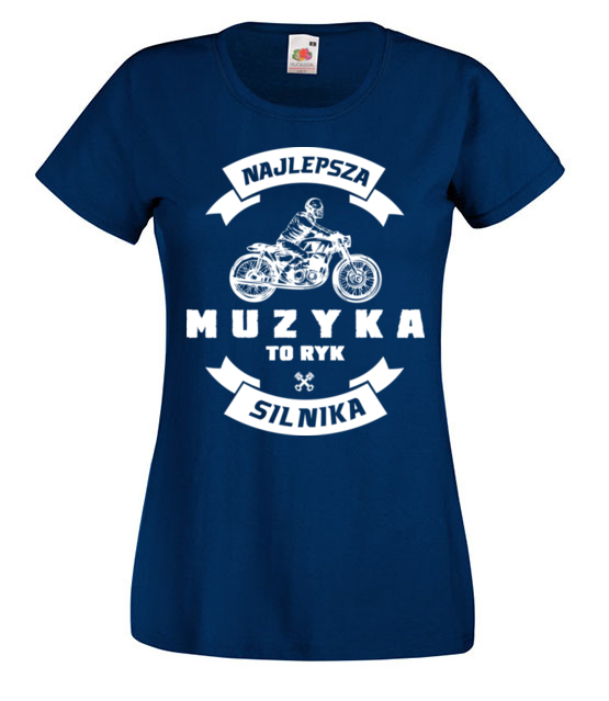Jaki meloman taka muzyka koszulka z nadrukiem dla motocyklisty kobieta jipi pl 1464 62