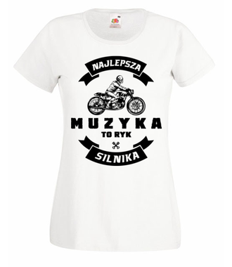 Jaki meloman, taka muzyka - Koszulka z nadrukiem - Dla motocyklisty - Damska