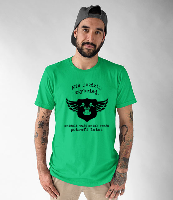 Motocyklowy humor w graficznej odslonie koszulka z nadrukiem dla motocyklisty mezczyzna jipi pl 1465 190