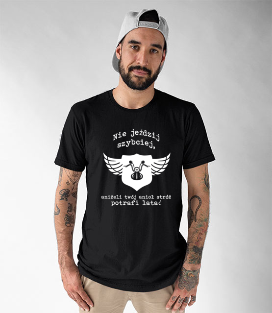 Motocyklowy humor w graficznej odslonie koszulka z nadrukiem dla motocyklisty mezczyzna jipi pl 1466 46