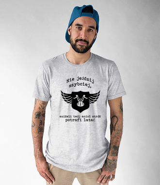Motocyklowy humor w graficznej odsłonie - Koszulka z nadrukiem - Dla motocyklisty - Męska
