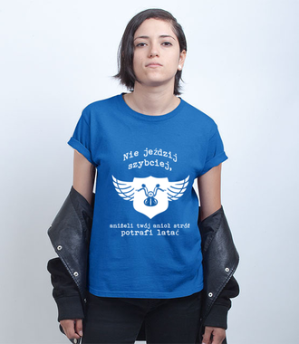 Motocyklowy humor w graficznej odsłonie - Koszulka z nadrukiem - Dla motocyklisty - Damska