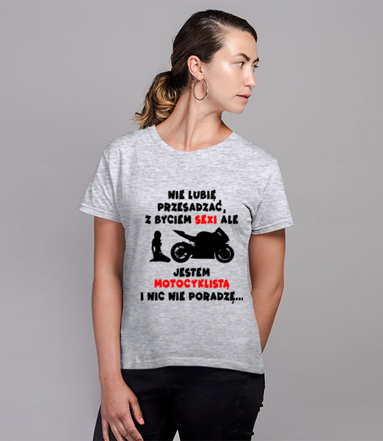 Odrobina autoreklamy koszulka z nadrukiem dla motocyklisty kobieta jipi pl 1467 81