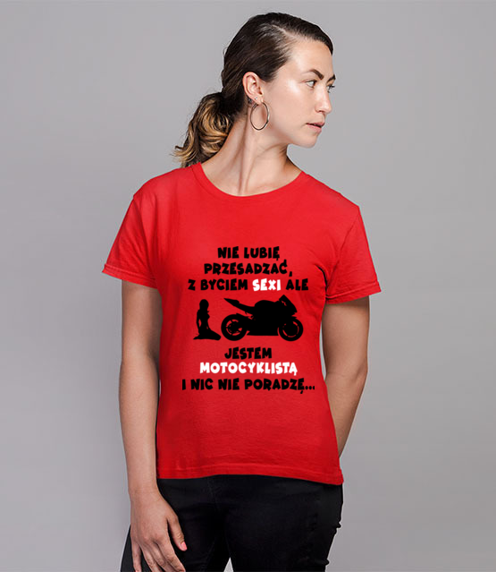 Odrobina autoreklamy koszulka z nadrukiem dla motocyklisty kobieta jipi pl 1468 78