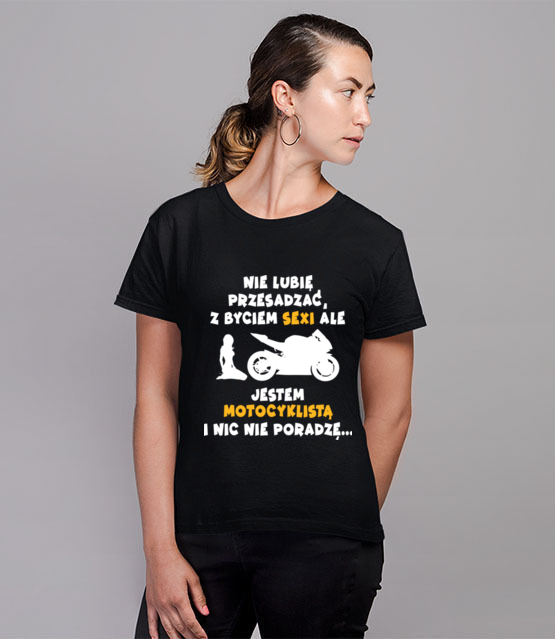 Odrobina autoreklamy koszulka z nadrukiem dla motocyklisty kobieta jipi pl 1469 76