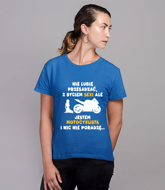 Odrobina autoreklamy koszulka z nadrukiem dla motocyklisty kobieta jipi pl 1469 79