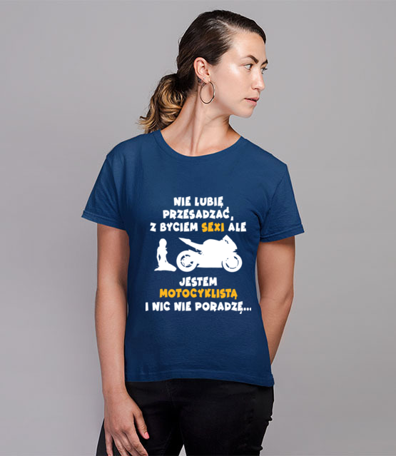 Odrobina autoreklamy koszulka z nadrukiem dla motocyklisty kobieta jipi pl 1469 80