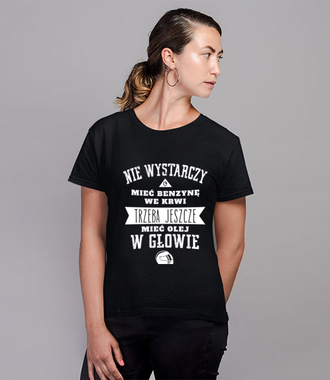Trochę mądrości nie zaszkodzi - Koszulka z nadrukiem - Dla motocyklisty - Damska