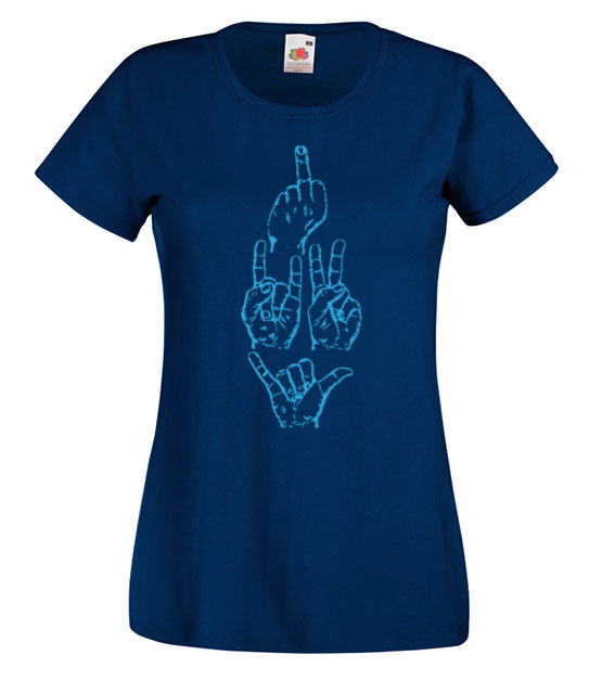 Opowiedziane gestem dlonie koszulka z nadrukiem smieszne kobieta jipi pl 184 62