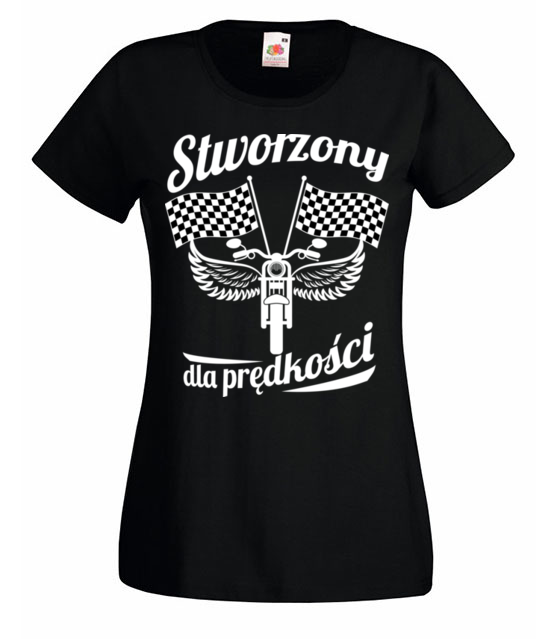 Stworzony dla predkosci koszulka z nadrukiem dla motocyklisty kobieta jipi pl 1476 59