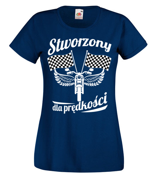 Stworzony dla predkosci koszulka z nadrukiem dla motocyklisty kobieta jipi pl 1476 62