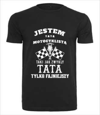 Tata motocyklista - Koszulka z nadrukiem - Dla motocyklisty - Męska