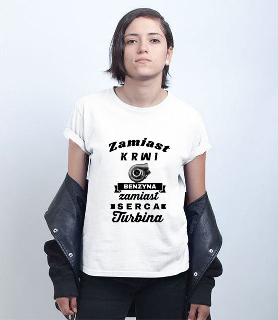 Niech kazdy wie jaki z ciebie twardziel koszulka z nadrukiem dla motocyklisty kobieta jipi pl 1479 71