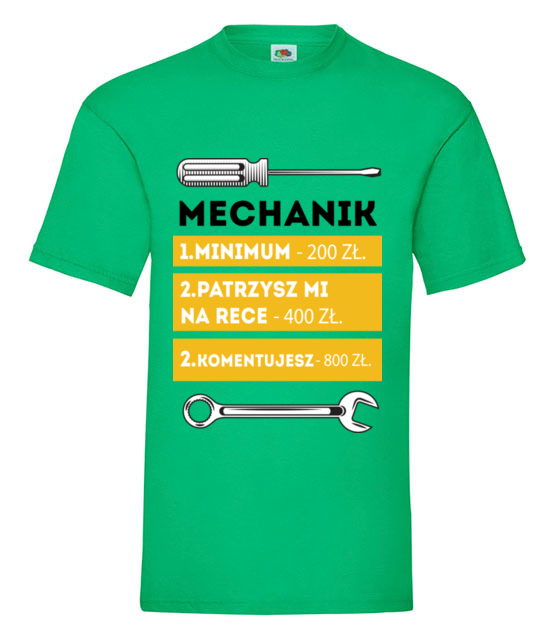 Z cennikiem na koszulce koszulka z nadrukiem dla mechanika mezczyzna jipi pl 1483 186