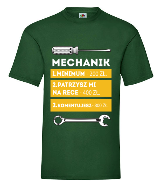 Z cennikiem na koszulce koszulka z nadrukiem dla mechanika mezczyzna jipi pl 1484 188