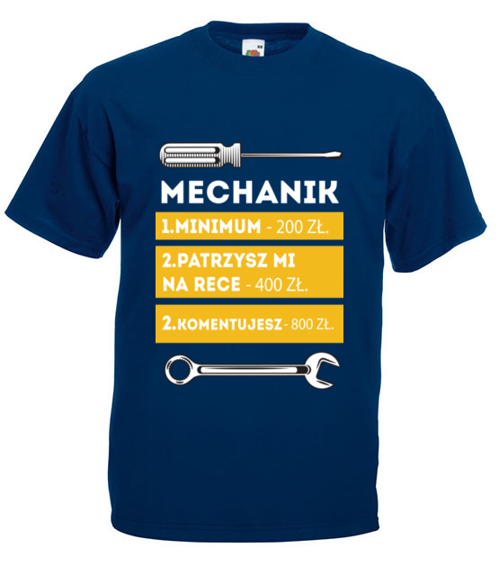 Z cennikiem na koszulce koszulka z nadrukiem dla mechanika mezczyzna jipi pl 1484 3