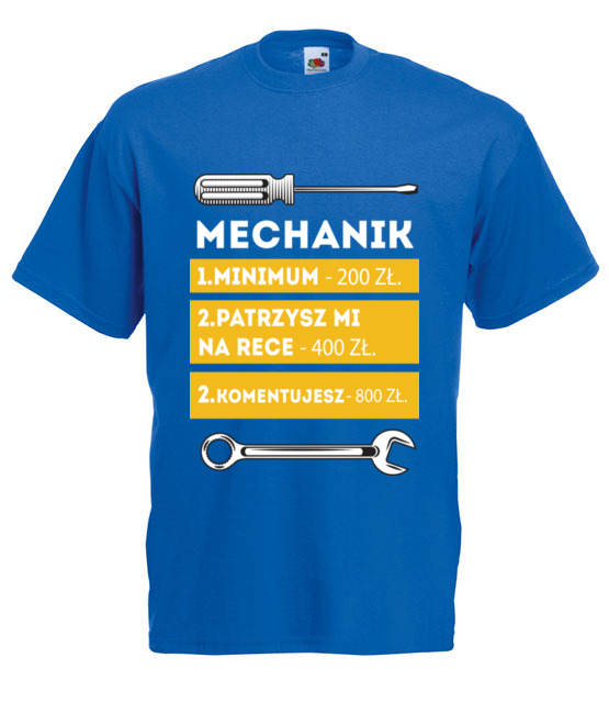 Z cennikiem na koszulce koszulka z nadrukiem dla mechanika mezczyzna jipi pl 1484 5