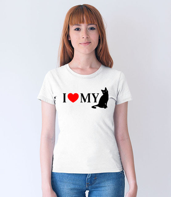 Kocham mojego kota koszulka z nadrukiem milosnicy kotow kobieta jipi pl 1500 65