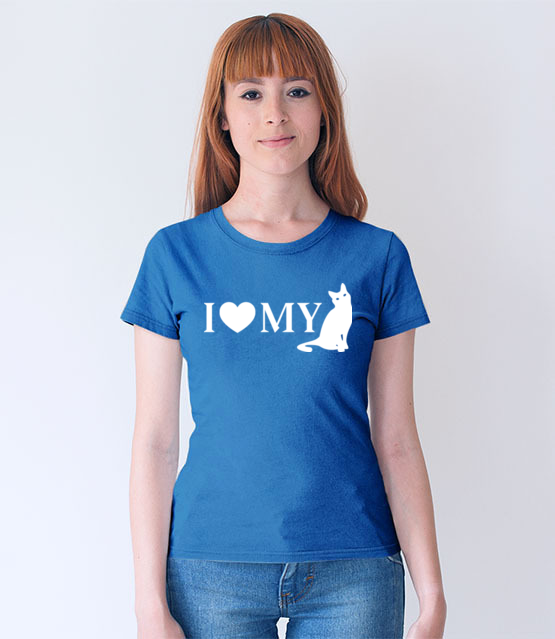 Kocham mojego kota koszulka z nadrukiem milosnicy kotow kobieta jipi pl 1502 67