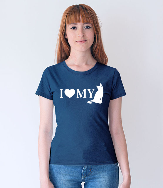 Kocham mojego kota koszulka z nadrukiem milosnicy kotow kobieta jipi pl 1502 68
