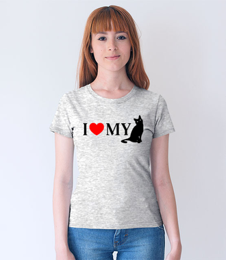 Kocham mojego kota - Koszulka z nadrukiem - Miłośnicy kotów - Damska