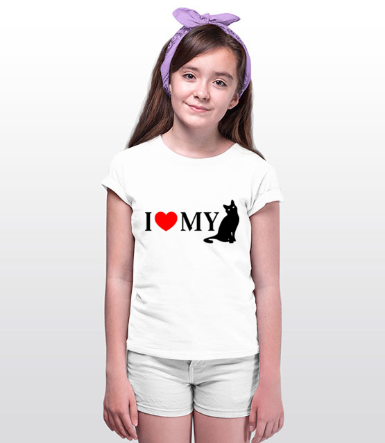 Kocham mojego kota koszulka z nadrukiem milosnicy kotow dziecko jipi pl 1500 89