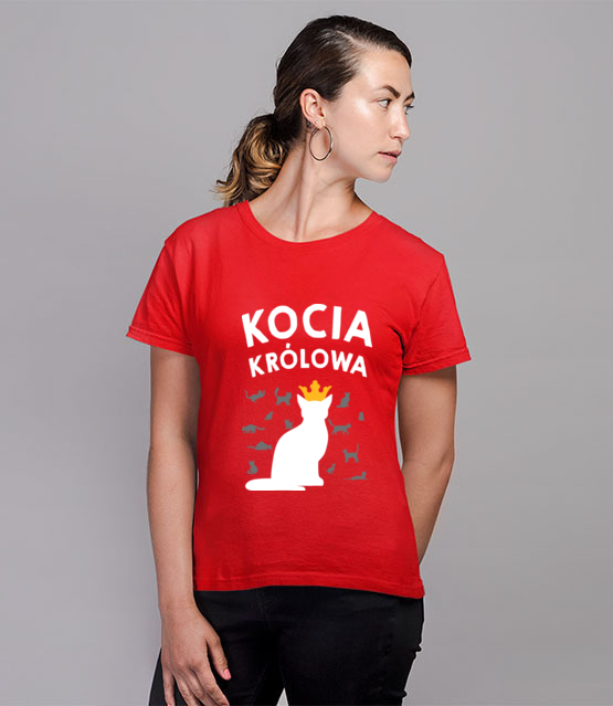 Poklony dla kociej krolowej koszulka z nadrukiem milosnicy kotow kobieta jipi pl 1508 78