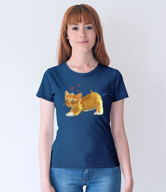 Kotek jak malowany - Koszulka z nadrukiem - Miłośnicy kotów - Damska