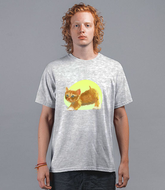 Uroczy kotek koszulka z nadrukiem milosnicy kotow mezczyzna jipi pl 1510 45