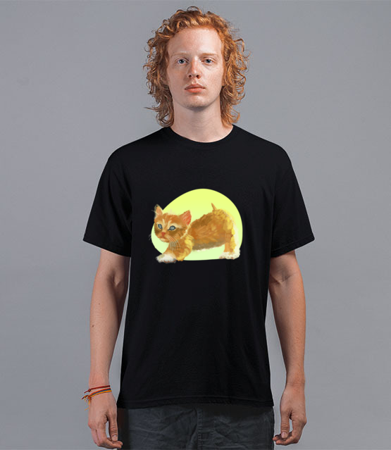 Uroczy kotek koszulka z nadrukiem milosnicy kotow mezczyzna jipi pl 1511 41