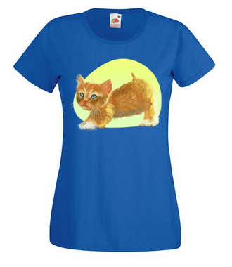 Uroczy kotek - Koszulka z nadrukiem - Miłośnicy kotów - Damska