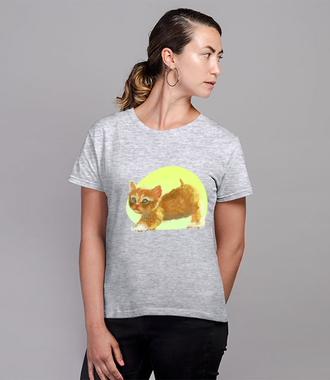 Uroczy kotek - Koszulka z nadrukiem - Miłośnicy kotów - Damska