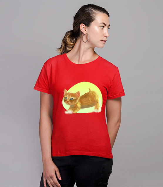 Uroczy kotek koszulka z nadrukiem milosnicy kotow kobieta jipi pl 1510 78
