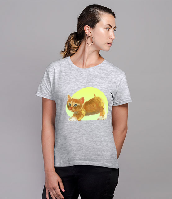 Uroczy kotek koszulka z nadrukiem milosnicy kotow kobieta jipi pl 1510 81