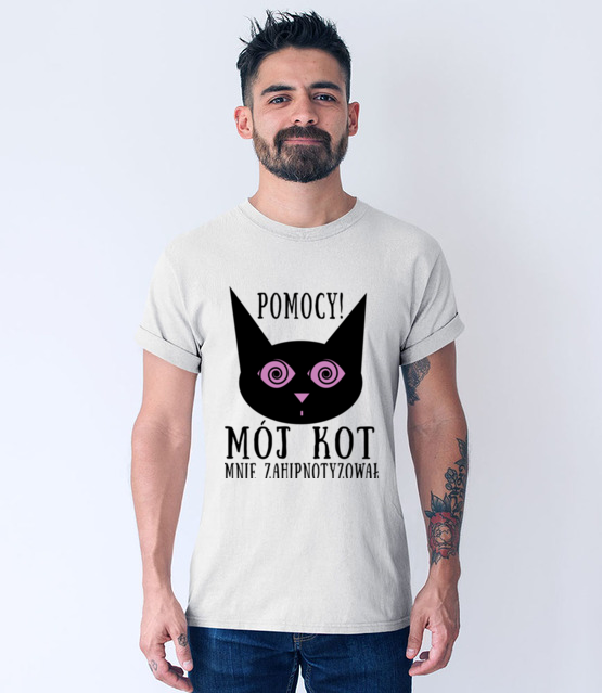 Kot hipnotyzer koszulka z nadrukiem milosnicy kotow mezczyzna jipi pl 1512 53