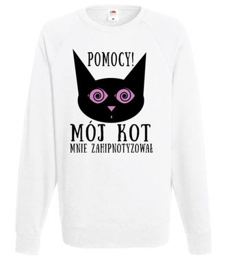 Kot hipnotyzer - Bluza z nadrukiem - Miłośnicy kotów - Męska