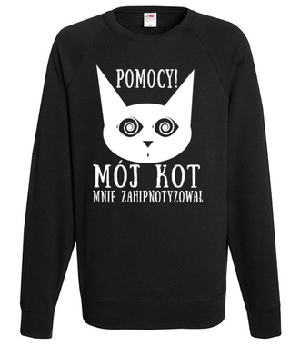 Kot hipnotyzer - Bluza z nadrukiem - Miłośnicy kotów - Męska