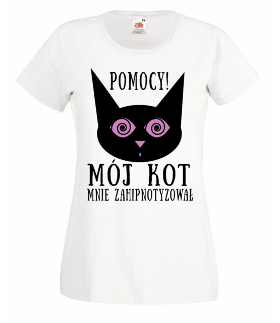 Kot hipnotyzer koszulka z nadrukiem milosnicy kotow kobieta jipi pl 1512 58