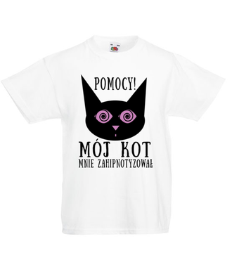 Kot hipnotyzer - Koszulka z nadrukiem - Miłośnicy kotów - Dziecięca