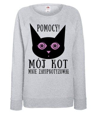 Kot hipnotyzer - Bluza z nadrukiem - Miłośnicy kotów - Damska
