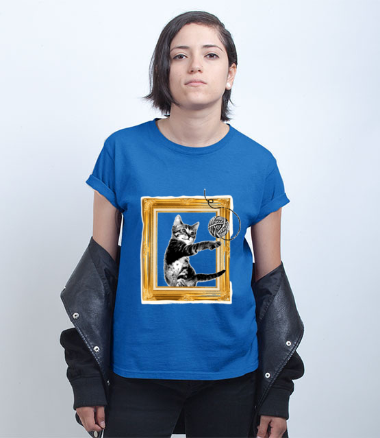 Kot w ramce vintage koszulka z nadrukiem milosnicy kotow kobieta jipi pl 1514 73