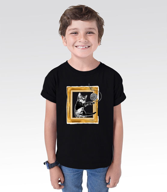 Kot w ramce vintage koszulka z nadrukiem milosnicy kotow dziecko jipi pl 1514 100