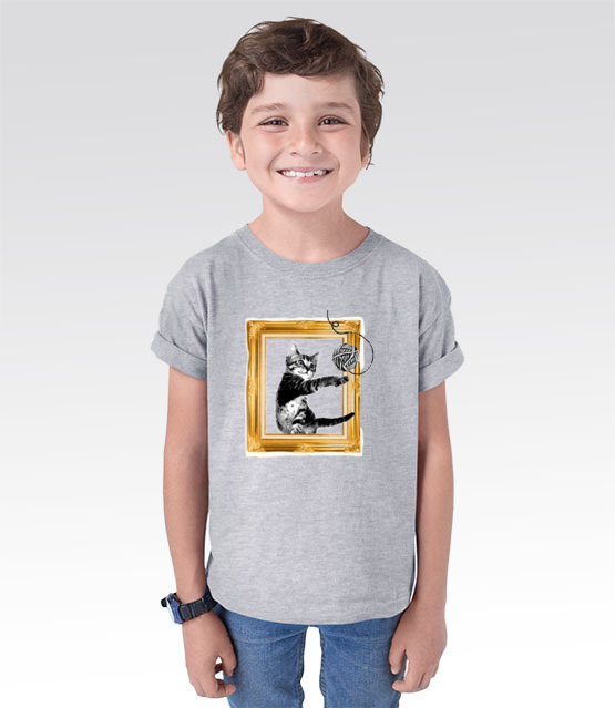 Kot w ramce vintage koszulka z nadrukiem milosnicy kotow dziecko jipi pl 1514 105