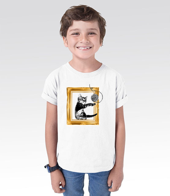 Kot w ramce vintage koszulka z nadrukiem milosnicy kotow dziecko jipi pl 1515 101