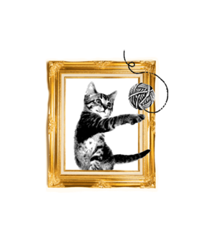 Kot w ramce vintage - Koszulka z nadrukiem - Miłośnicy kotów - Dziecięca