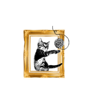 Kot w ramce vintage - Bluza z nadrukiem - Miłośnicy kotów - Męska