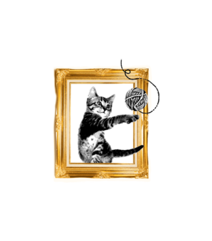Kot w ramce vintage - Bluza z nadrukiem - Miłośnicy kotów - Damska z kapturem