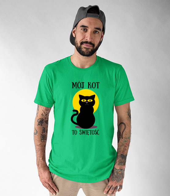 Bo do kota mozna miec dystans koszulka z nadrukiem milosnicy kotow mezczyzna jipi pl 1516 190
